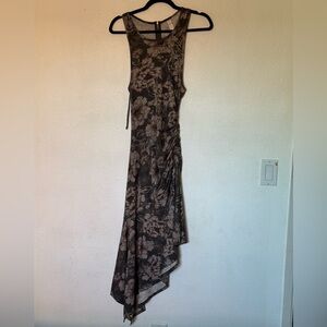 Anthropologie Floral Midi Dress - Black and Cream